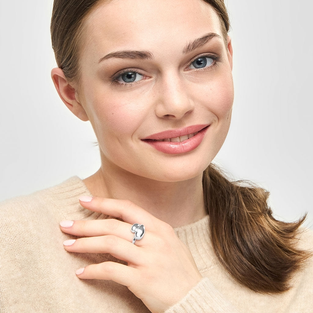 LULU Copenhagen Chunky Soft Drops Ring - sølv Rings Sølv