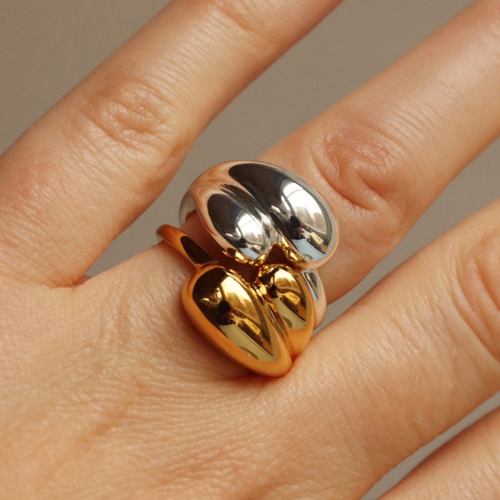 LULU Copenhagen Chunky Soft Drops Ring - sølv Rings Sølv