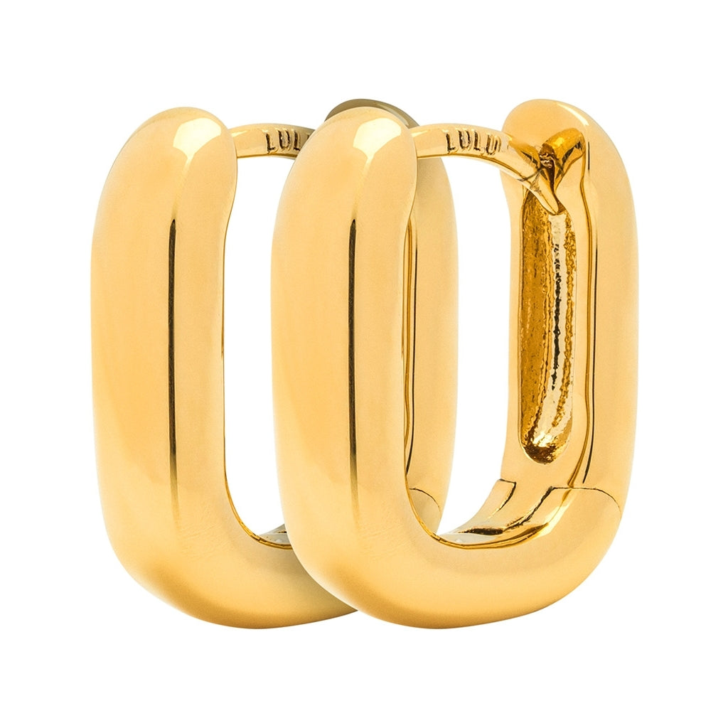 LULU Copenhagen Chunky Square Hoops par - guld belagt Hoops Forgyldt