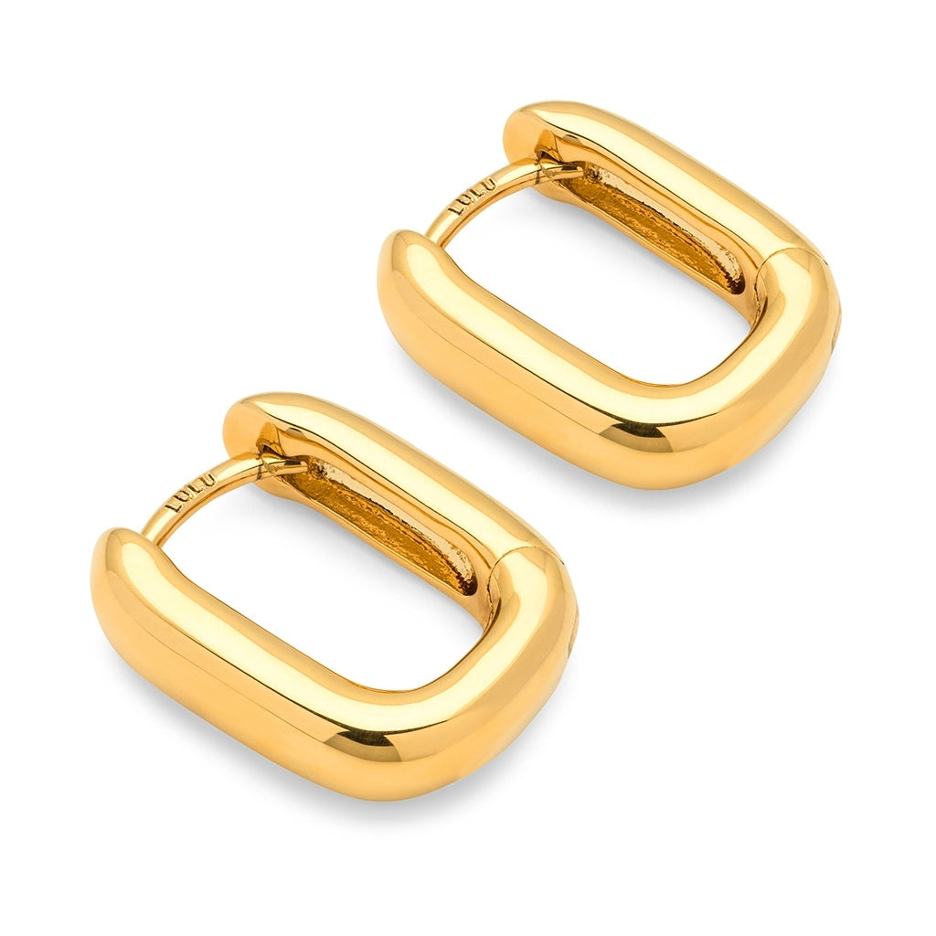 LULU Copenhagen Chunky Square Hoops par - guld belagt Hoops Forgyldt