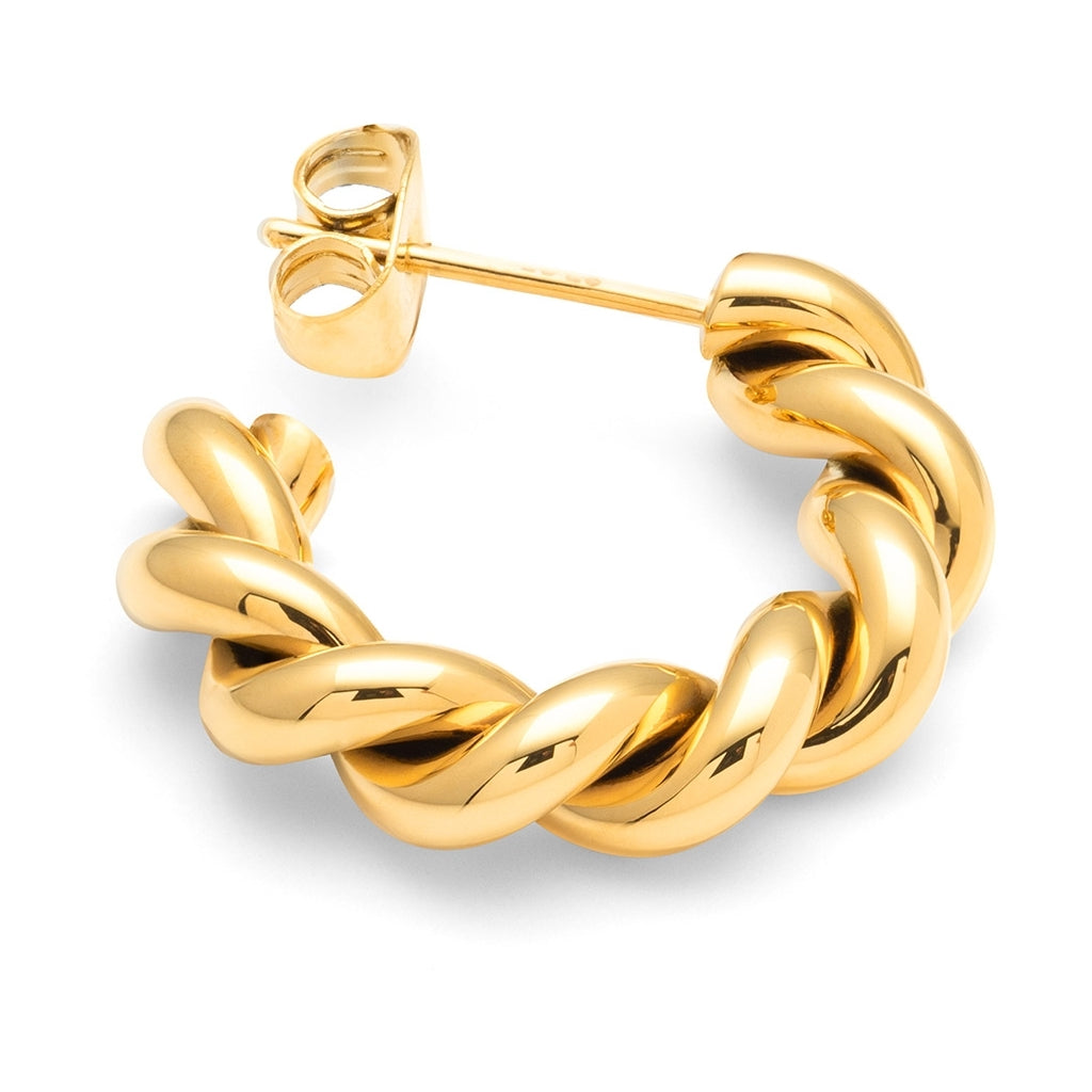 LULU Copenhagen Chunky Twisted Hoops par - guld belagt Hoops Forgyldt