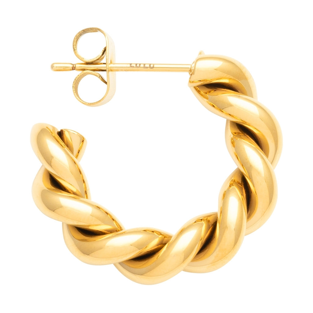 LULU Copenhagen Chunky Twisted Hoops par - guld belagt Hoops Forgyldt