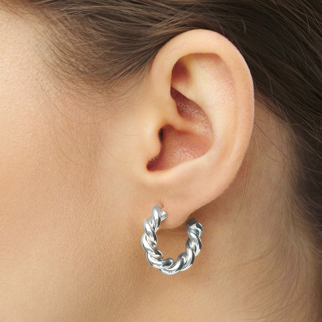 LULU Copenhagen Chunky Twisted Hoops par - sølv belagt Hoops Silver Plated