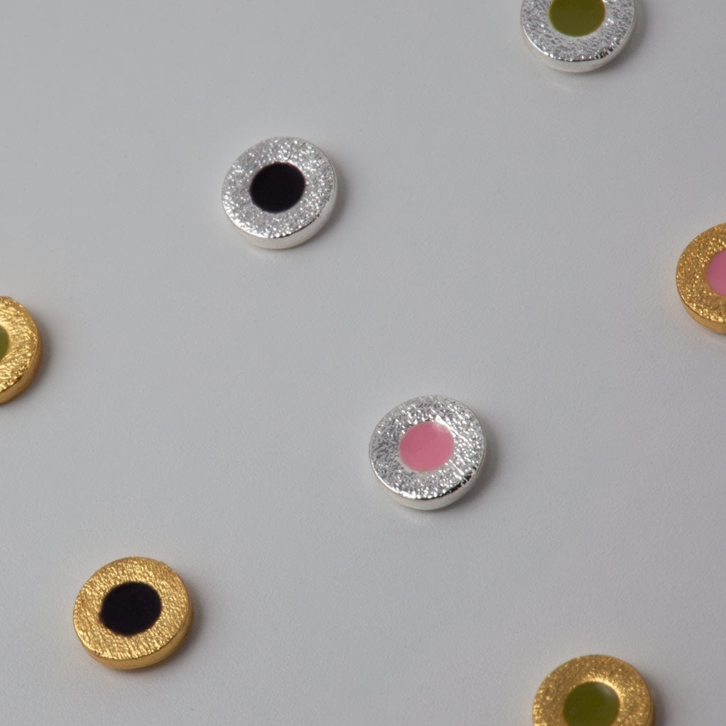 LULU Copenhagen Circle Small ørering 1 stk forsølvet Ear stud, 1 pcs Pink