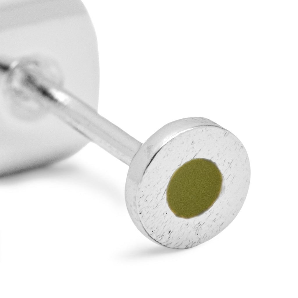 LULU Copenhagen Circle Small ørering 1 stk forsølvet Ear stud, 1 pcs Willow Green