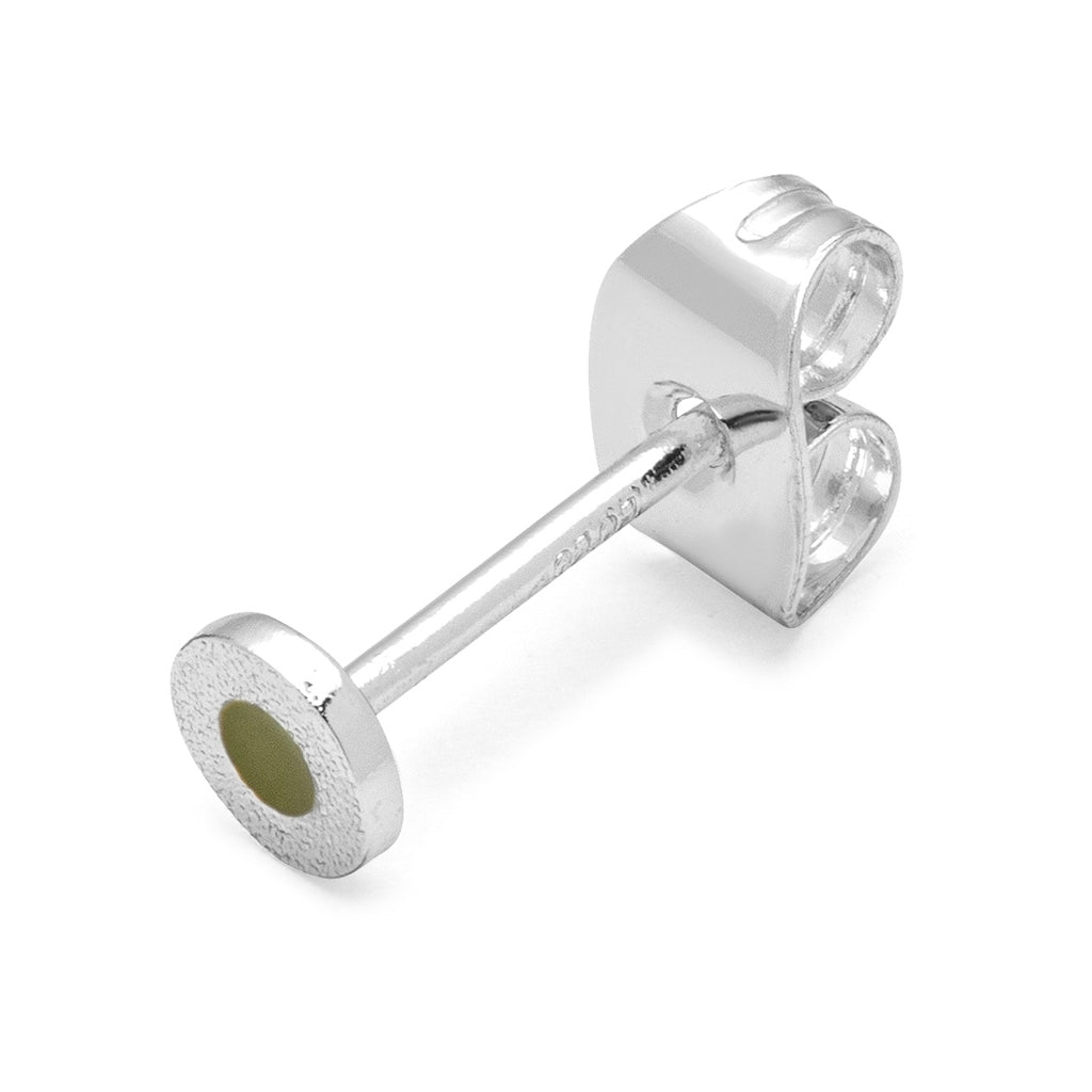 LULU Copenhagen Circle Small ørering 1 stk forsølvet Ear stud, 1 pcs Willow Green