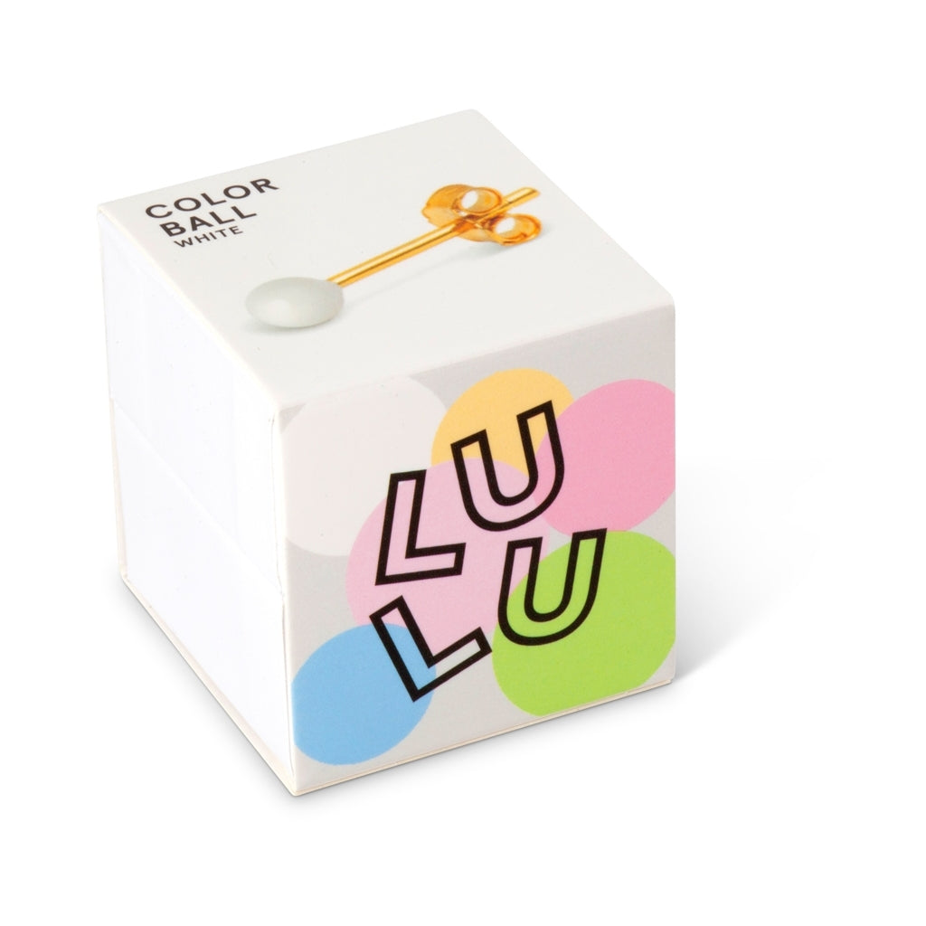 LULU Copenhagen Color Ball ørering 1 stk Ear stud, 1 pcs Hvid