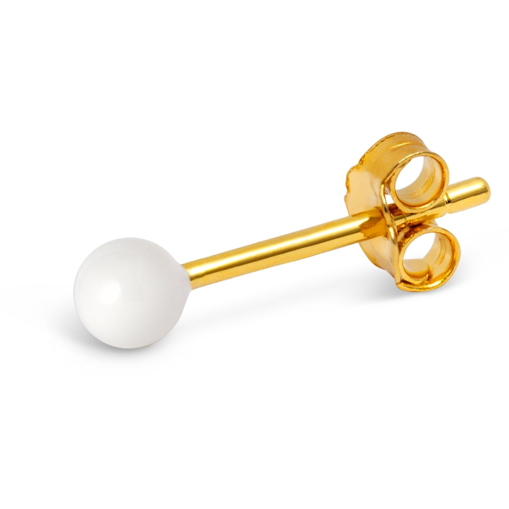 LULU Copenhagen Color Ball ørering 1 stk Ear stud, 1 pcs Hvid