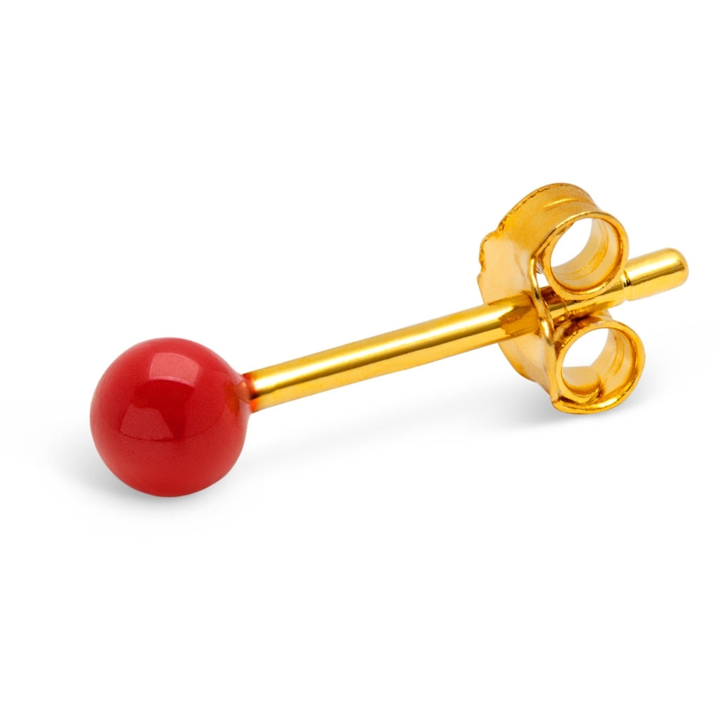 LULU Copenhagen Color Ball ørering 1 stk Ear stud, 1 pcs Passion Red