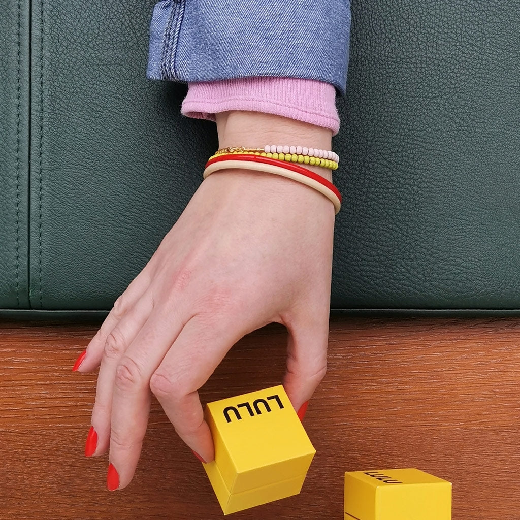 LULU Copenhagen Color Ball Armbånd Bracelets Silk Light Pink