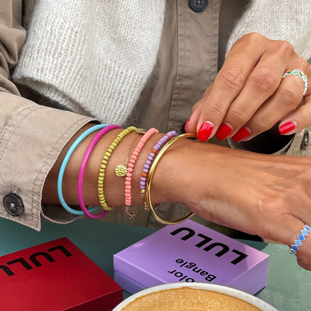 LULU Copenhagen Color Ball Armbånd Charms forgyldt Bracelets Burnt Coral