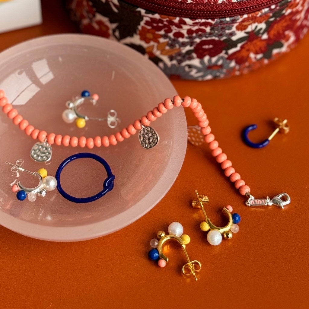 LULU Copenhagen Color Ball Armbånd Charms forsølvet Bracelets Burnt Coral