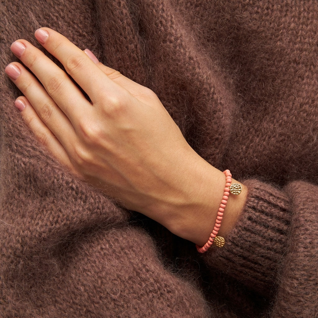 LULU Copenhagen Color Ball Armbånd Charms forgyldt Bracelets Burnt Coral