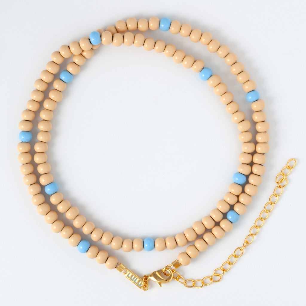 LULU Copenhagen Color Ball Halskæde Necklaces Buttercream/Light Blue