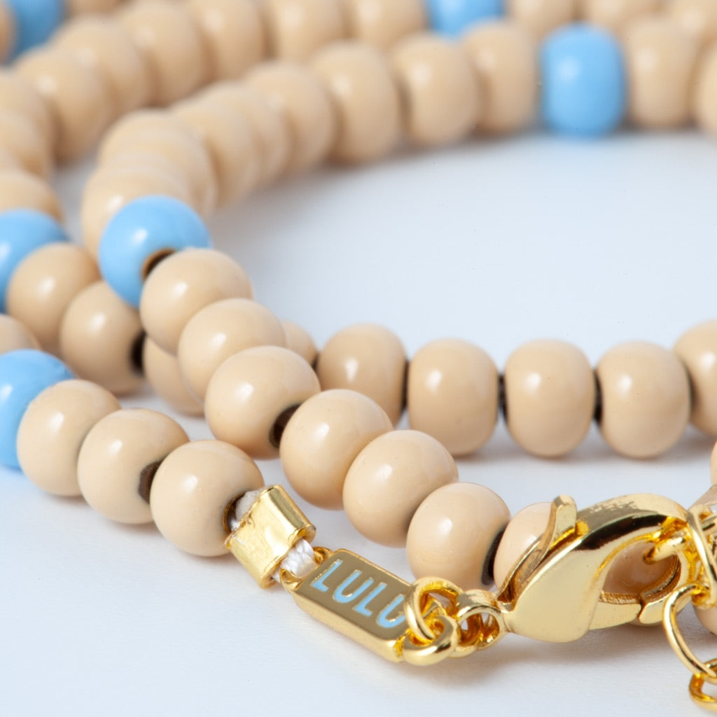 LULU Copenhagen Color Ball Halskæde Necklaces Buttercream/Light Blue