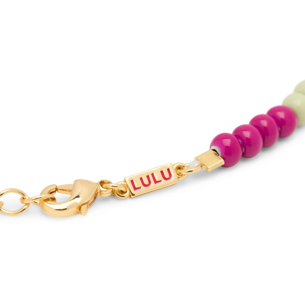 LULU Copenhagen Color Ball Halskæde kort Necklaces Plum/Silk Light Green