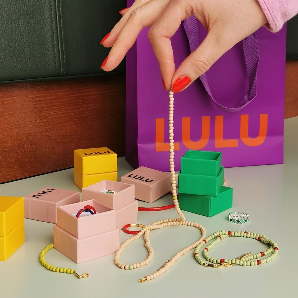 LULU Copenhagen Color Ball Halskæde lang Necklaces Buttercream/Multi