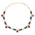 Color Ball Heart Armbånd - Soft Yellow/Retro Dark Blue