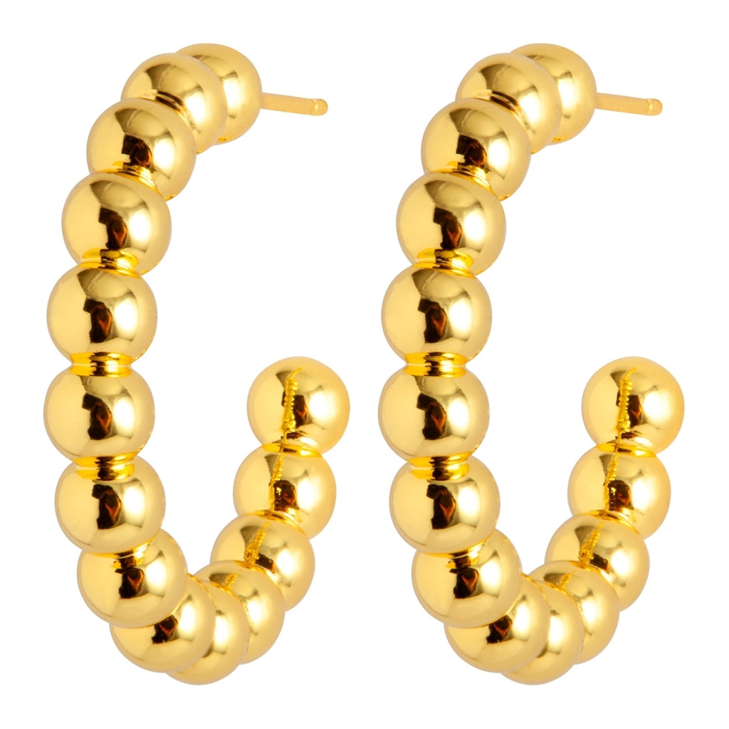 LULU Copenhagen Color Ball Hoops Large par Hoops Forgyldt