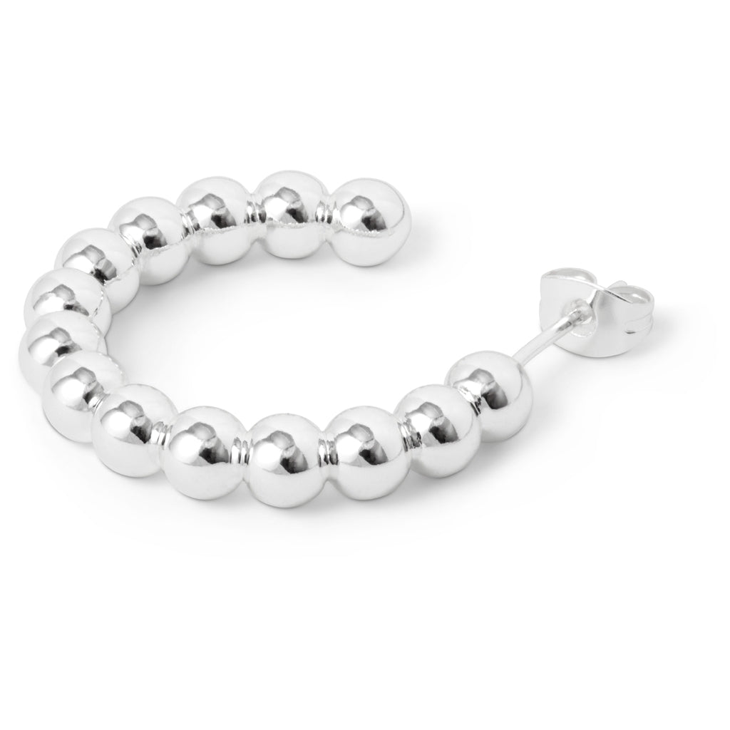 LULU Copenhagen Color Ball Hoops Large par Hoops Silver Plated