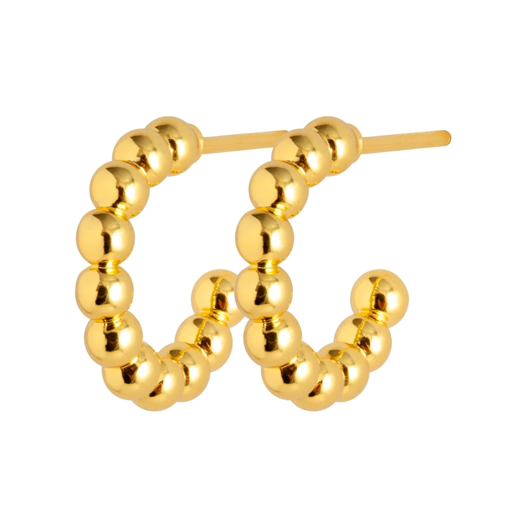 LULU Copenhagen Color Ball Hoops Small par Hoops Forgyldt