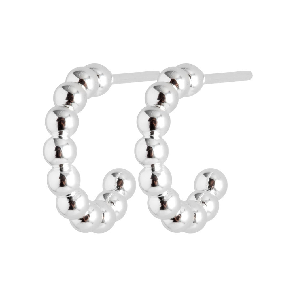 LULU Copenhagen Color Ball Hoops Small par Hoops Silver Plated