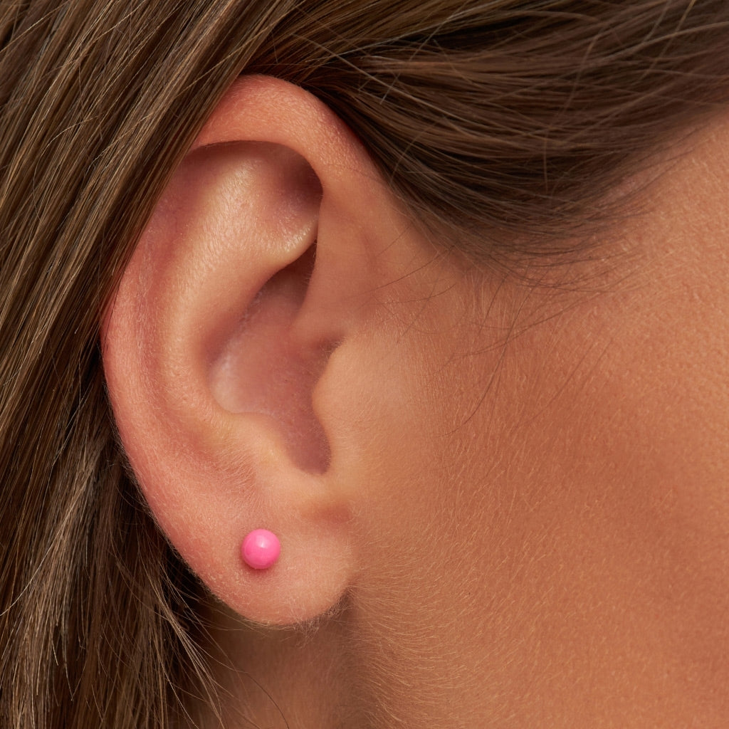 LULU Copenhagen Color Ball Medium ørering 1 stk Ear stud, 1 pcs Pink