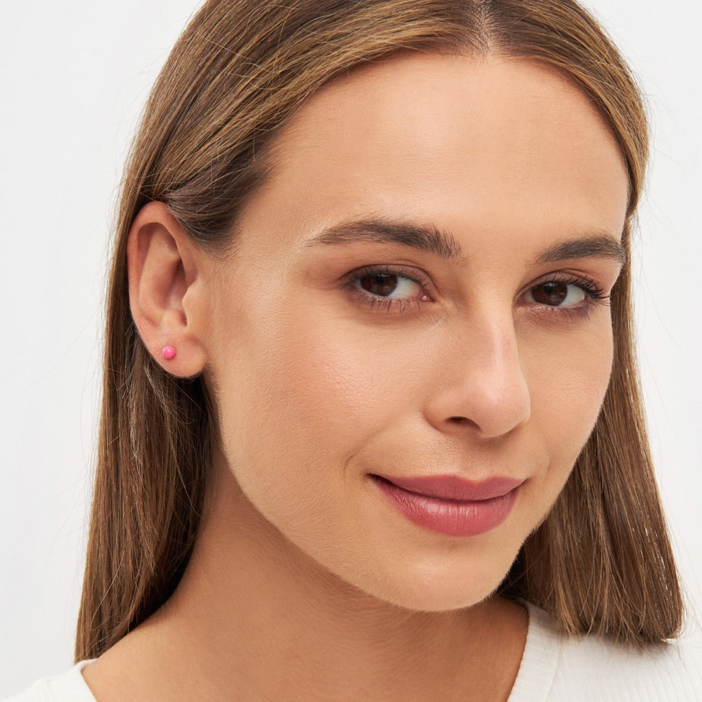 LULU Copenhagen Color Ball Medium ørering 1 stk Ear stud, 1 pcs Pink