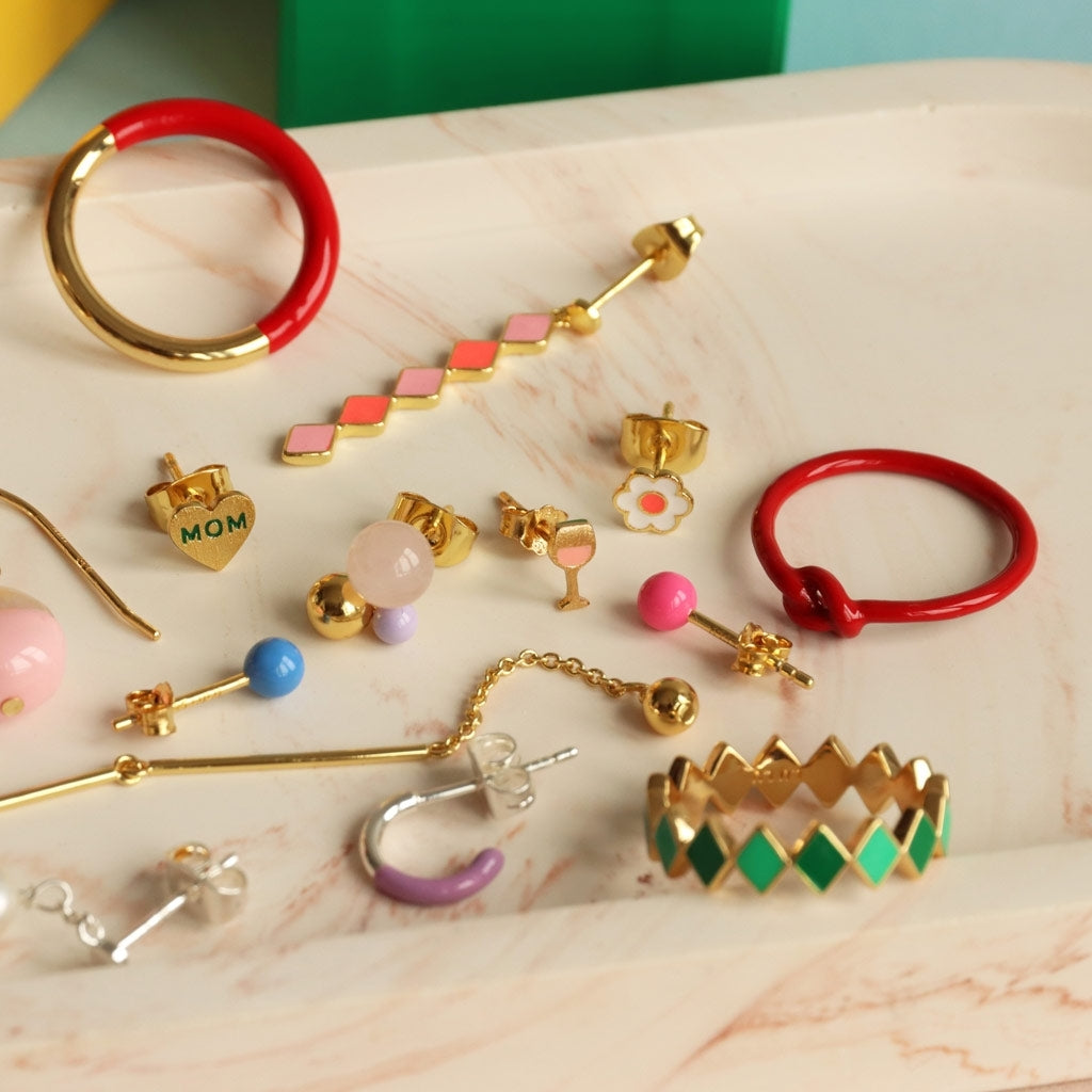 LULU Copenhagen Color Ball Medium ørering 1 stk Ear stud, 1 pcs Blå