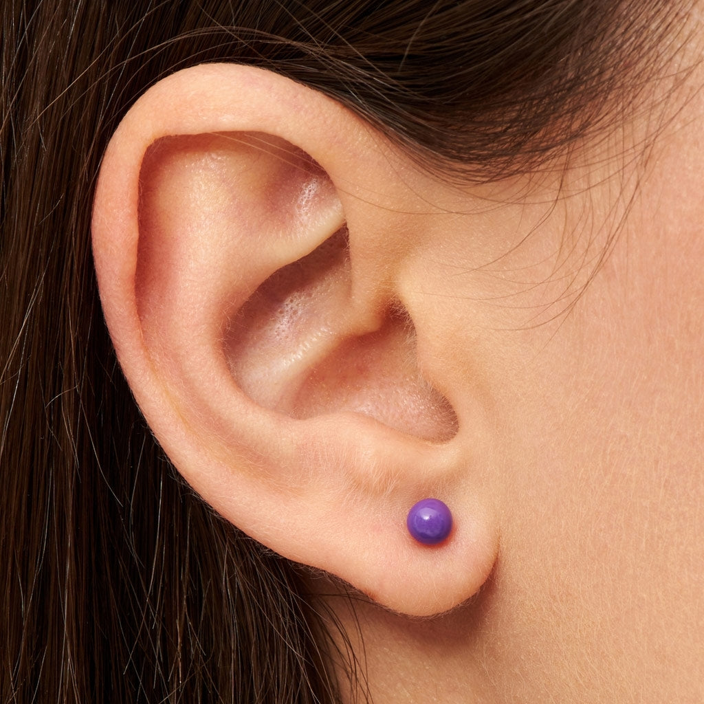 LULU Copenhagen Color Ball Medium ørering 1 stk Ear stud, 1 pcs Deep Purple