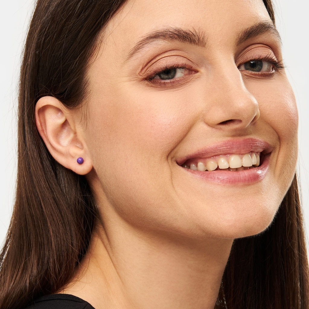 LULU Copenhagen Color Ball Medium ørering 1 stk Ear stud, 1 pcs Deep Purple