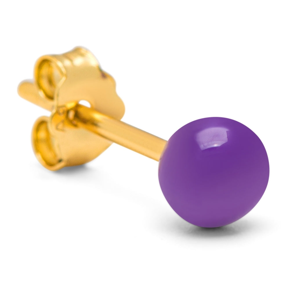 LULU Copenhagen Color Ball Medium ørering 1 stk Ear stud, 1 pcs Deep Purple