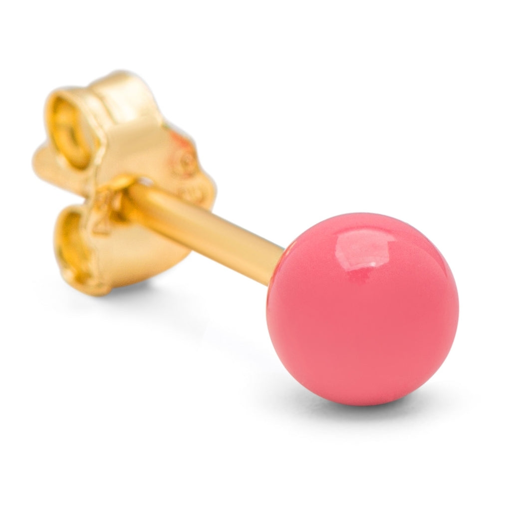 LULU Copenhagen Color Ball Medium ørering 1 stk Ear stud, 1 pcs Pink Koral