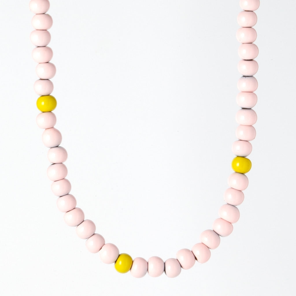 LULU Copenhagen Color Ball Halskæde kort Necklaces Silke Light Pink/ Lime