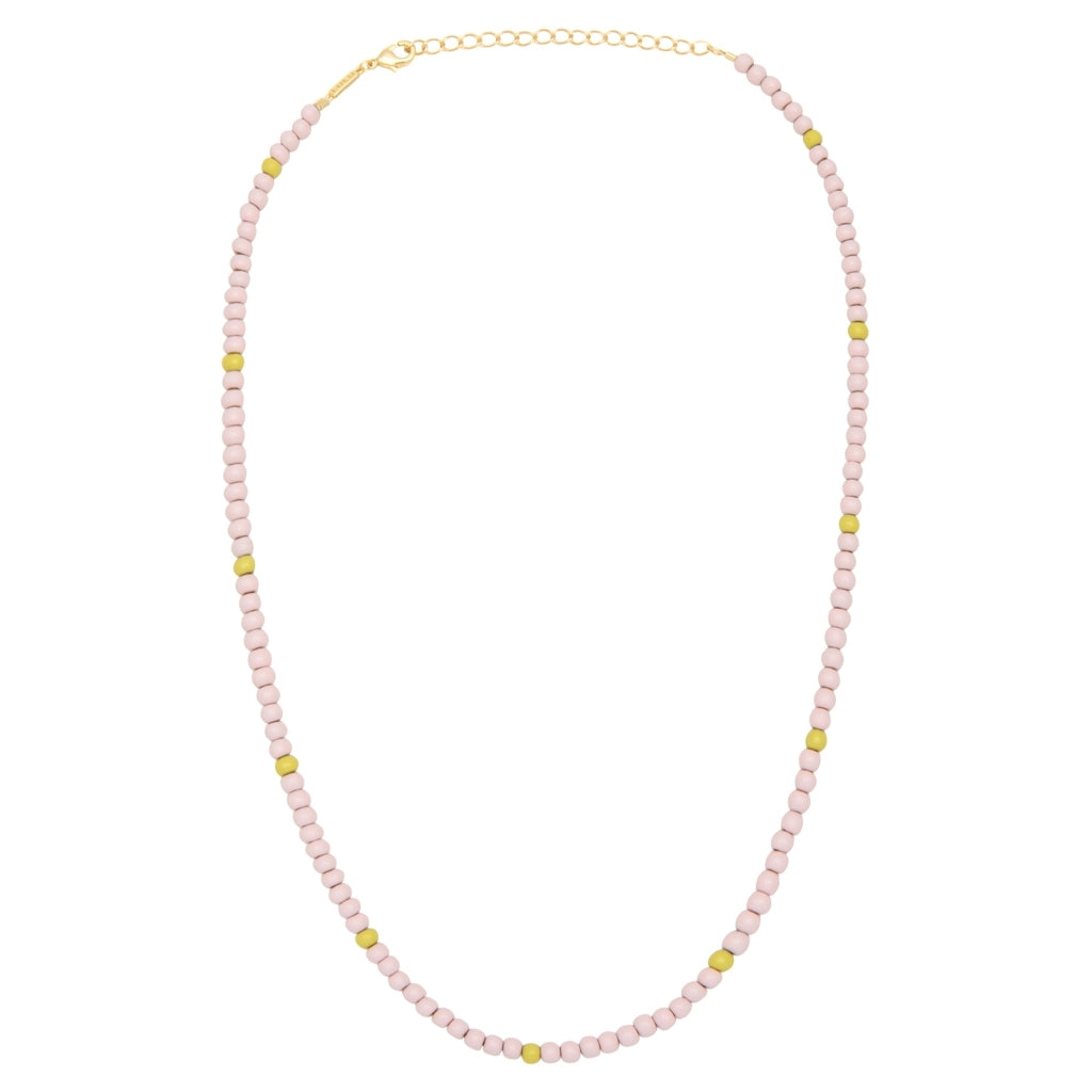 LULU Copenhagen Color Ball Halskæde kort Necklaces Silke Light Pink/ Lime
