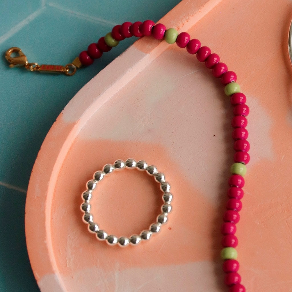 LULU Copenhagen Color Ball Ring Rings Sølv