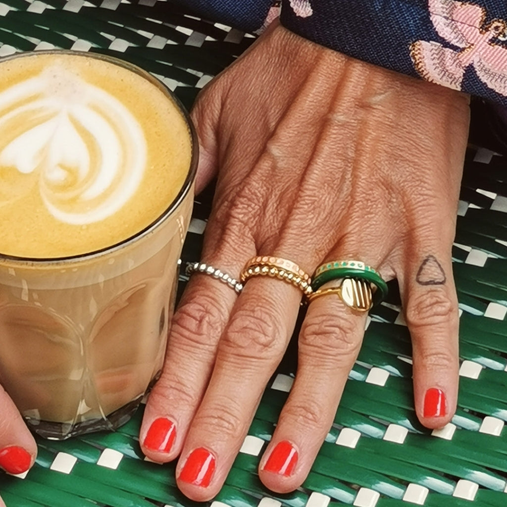 LULU Copenhagen Color Ball Ring Rings Sølv