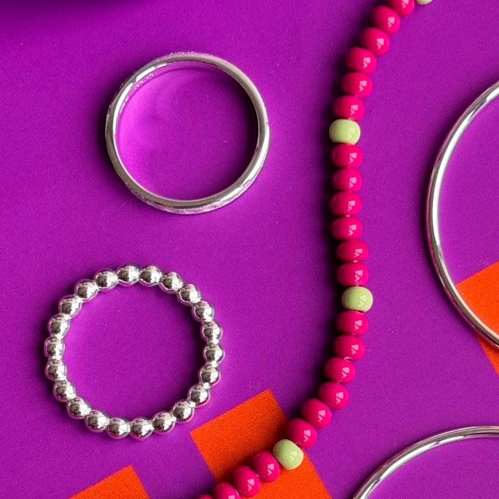 LULU Copenhagen Color Ball Ring Rings Sølv