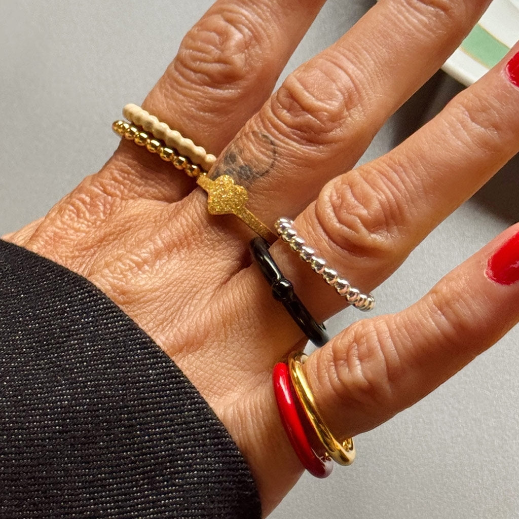 LULU Copenhagen Color Ball Ring Rings Sølv