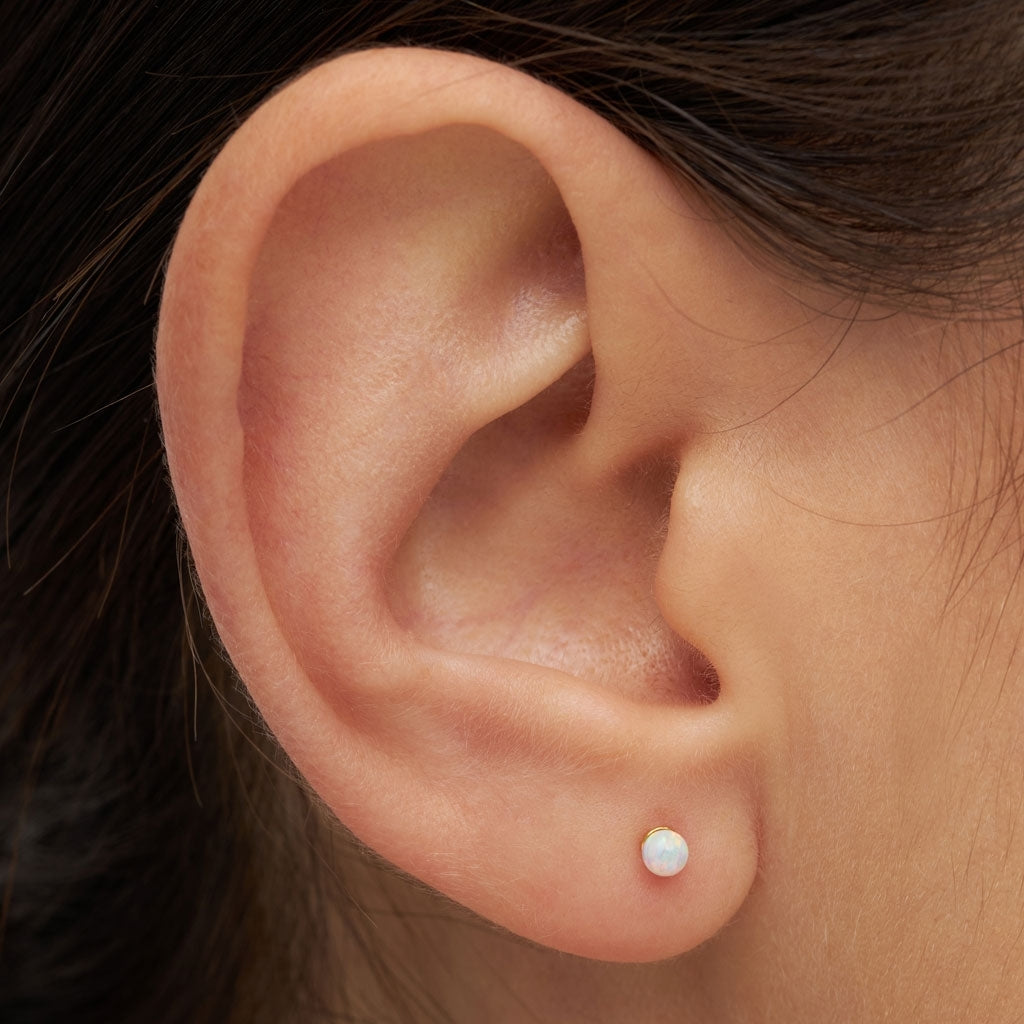 LULU Copenhagen Color Ball Stone ørering 1 stk Ear stud, 1 pcs Opal