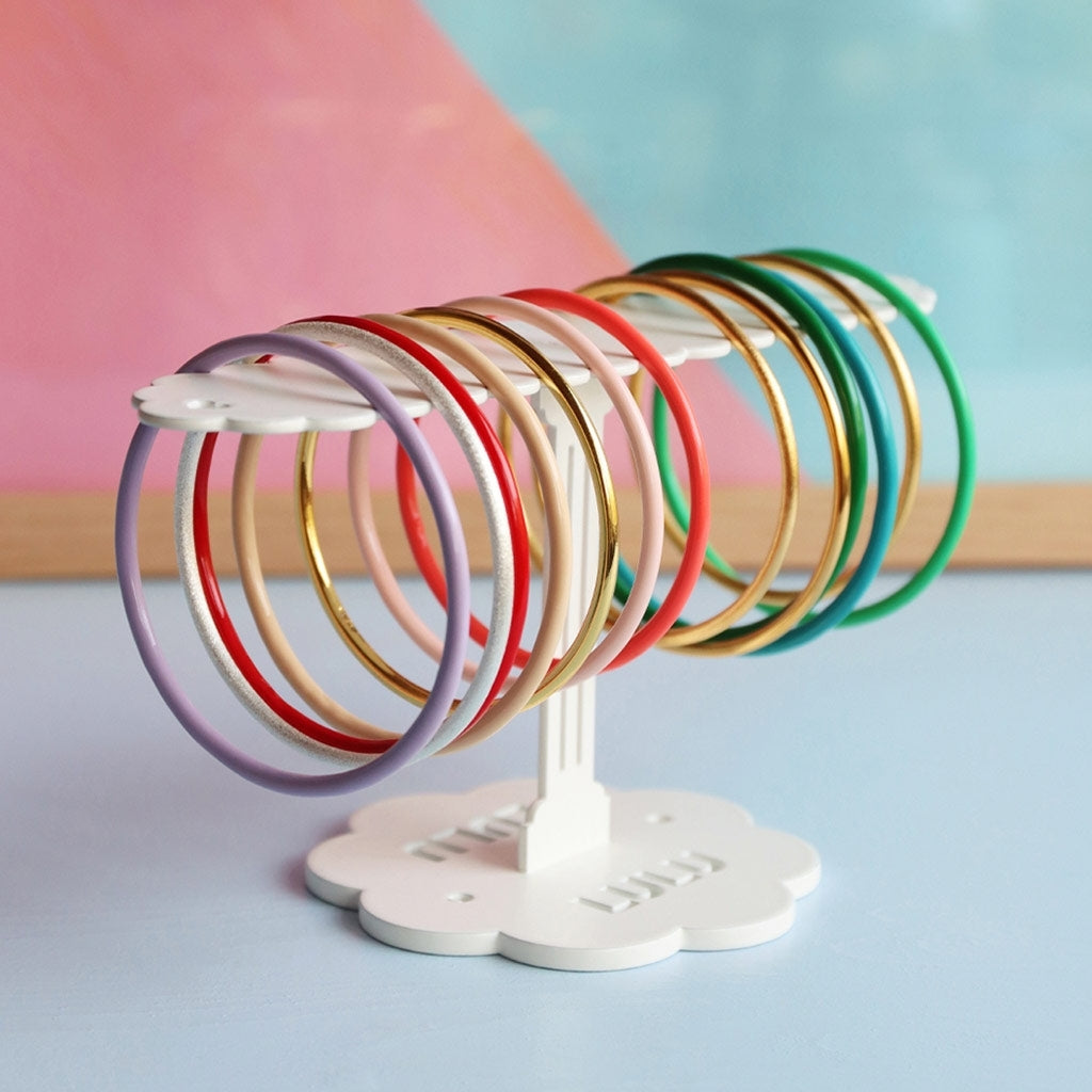LULU Copenhagen Color Bangle Bracelets Orange/Coral