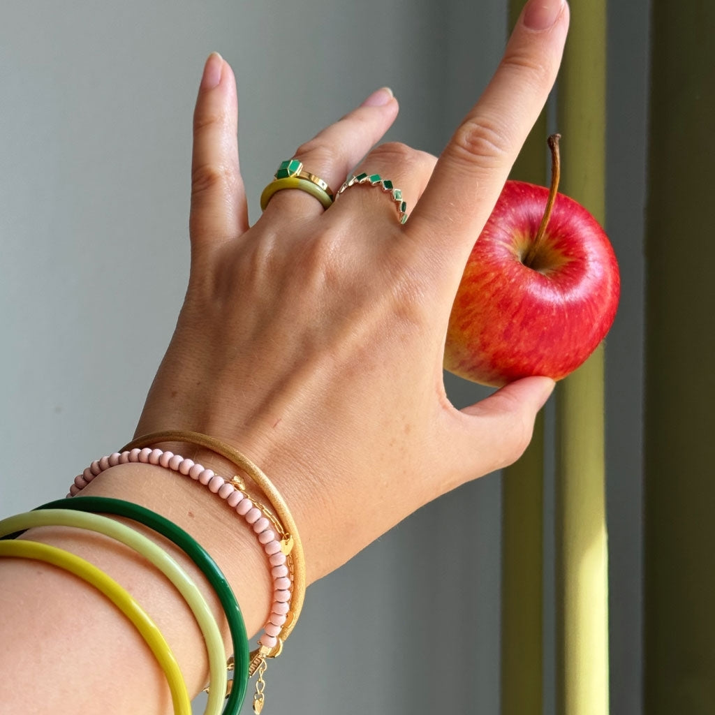 LULU Copenhagen Color Bangle Bracelets Silk Light Green