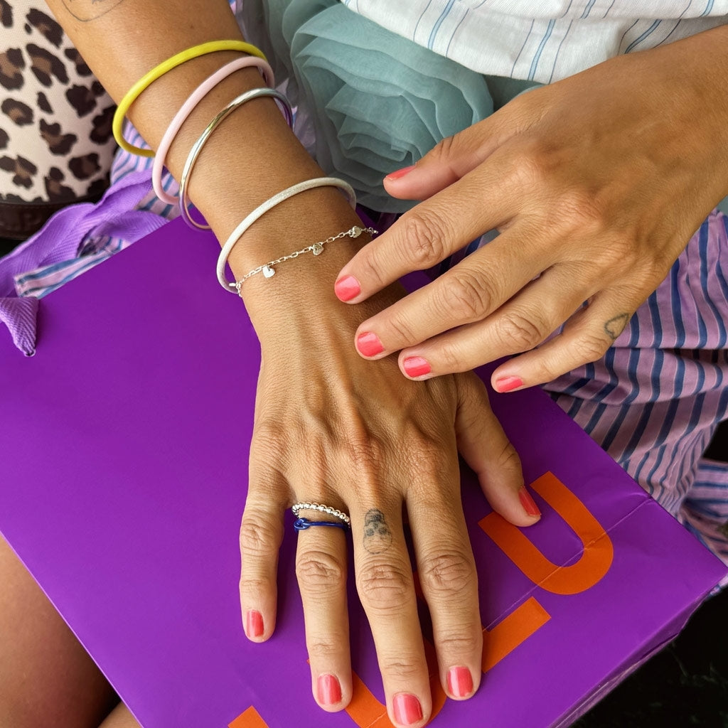 LULU Copenhagen Color Bangle Bracelets Silk Light Pink