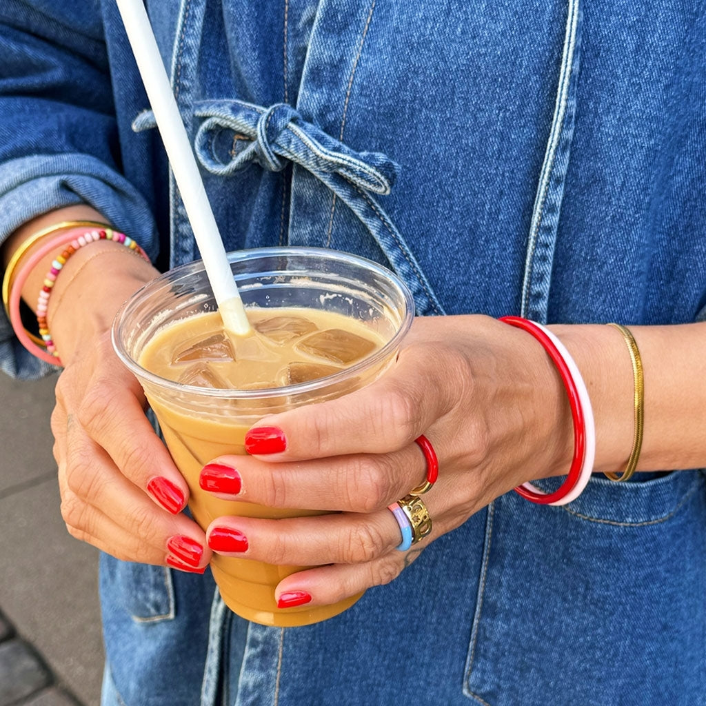 LULU Copenhagen Color Bangle Bracelets Silk Light Pink