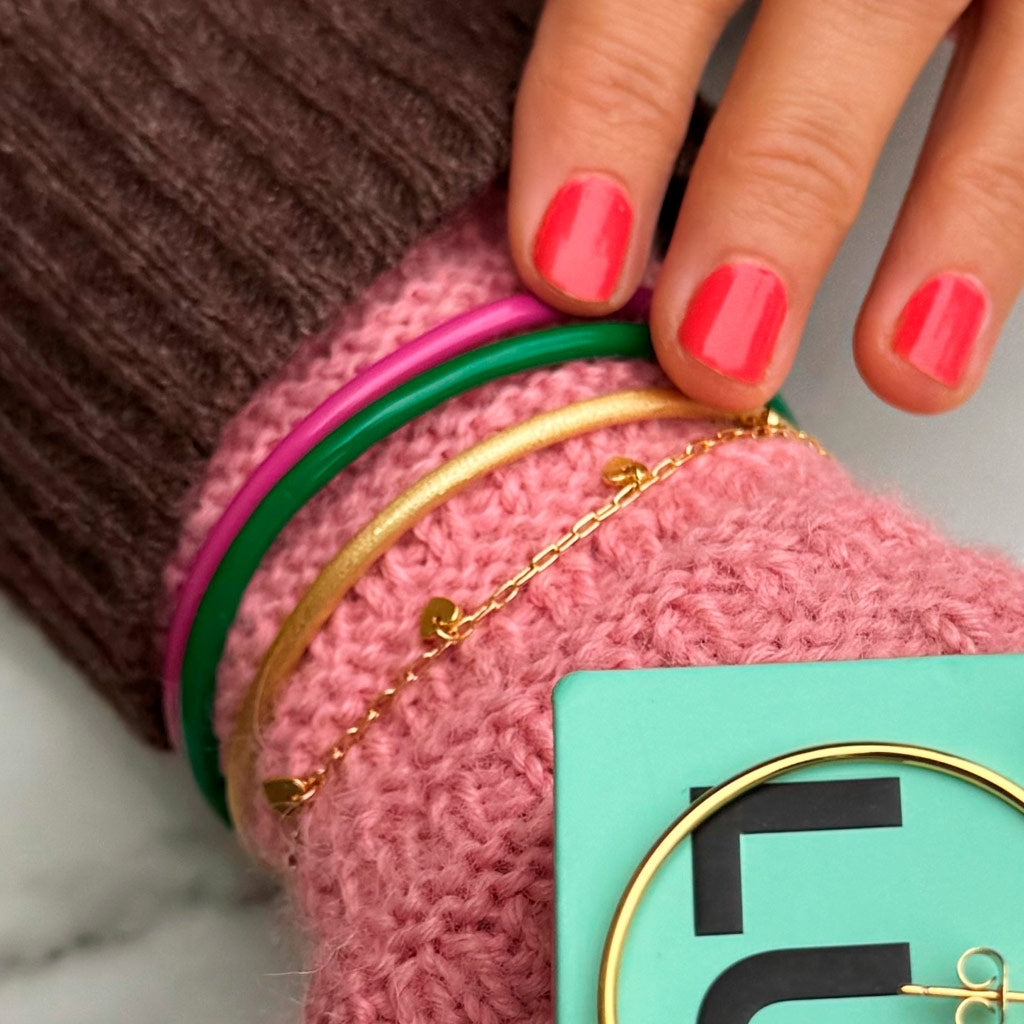 LULU Copenhagen Color Bangle børstet Bracelets Forgyldt