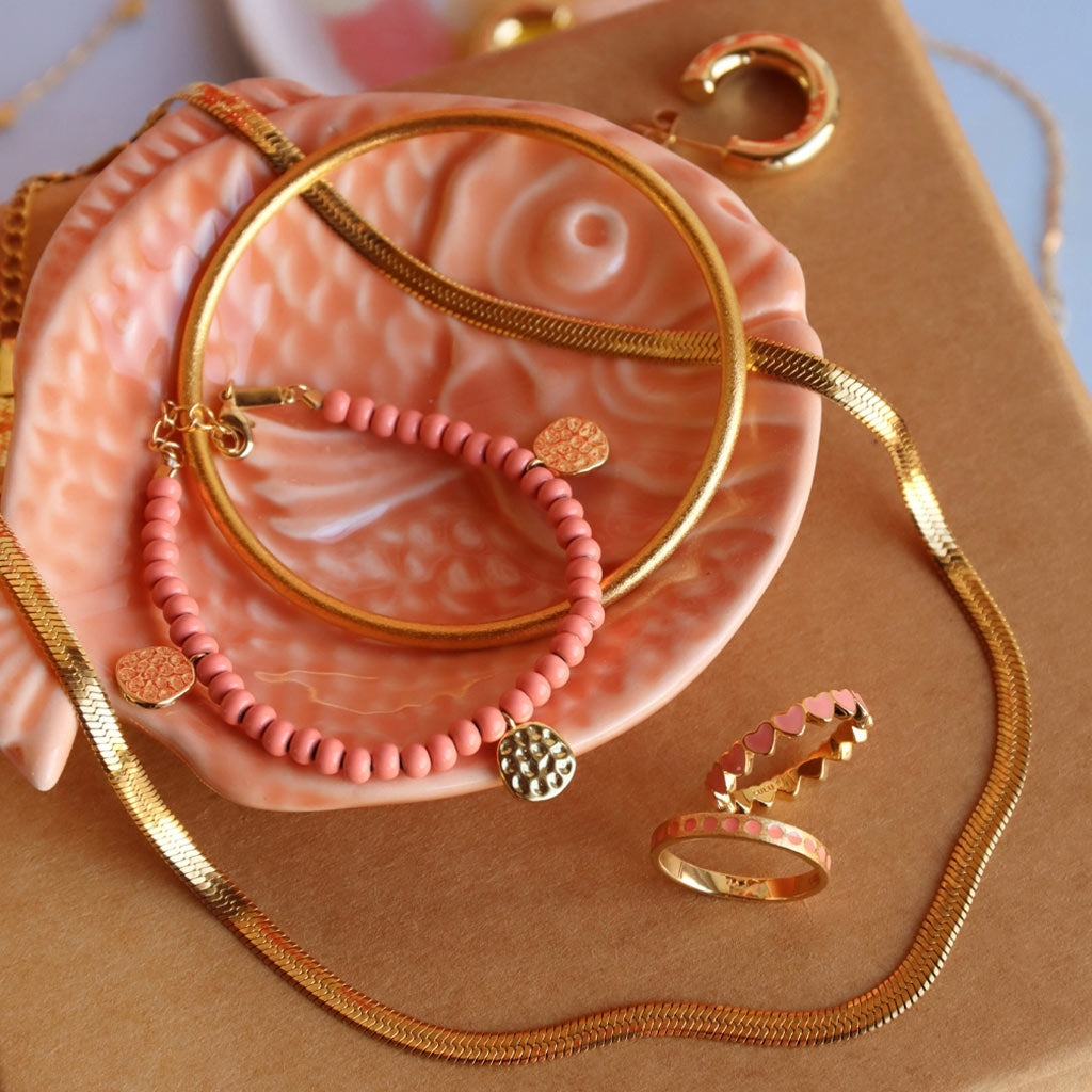 LULU Copenhagen Color Bangle børstet Bracelets Forgyldt