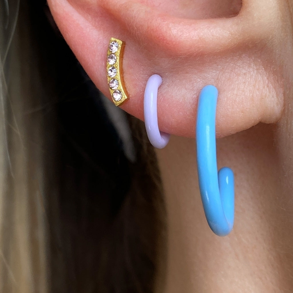 LULU Copenhagen Color Hoop 1 pcs - Box Ear stud, 1 pcs Lilla