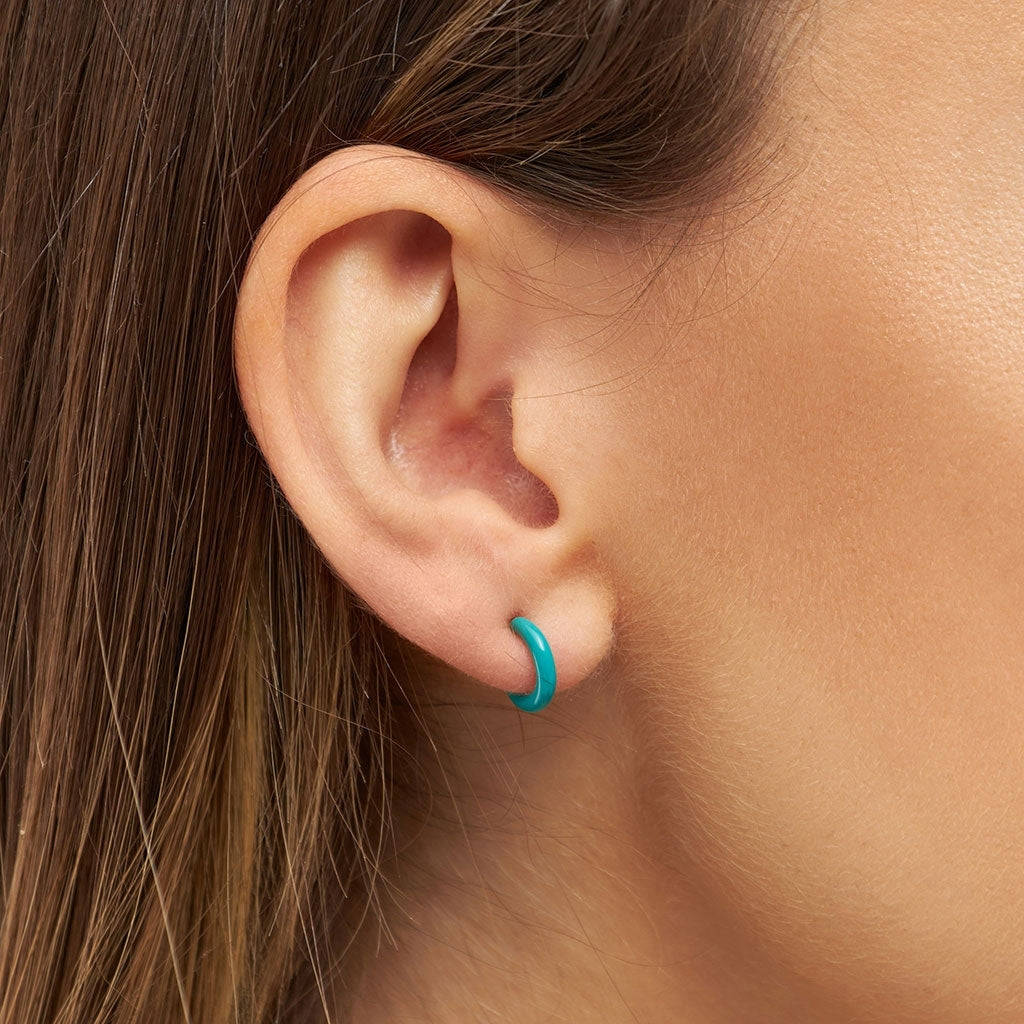 LULU Copenhagen Color Hoop 1 stk Hoops Petrolium