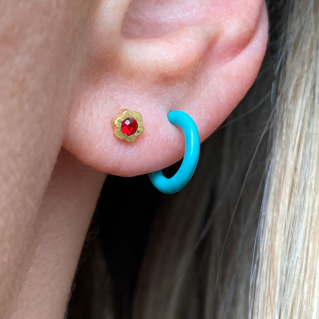 LULU Copenhagen Color Hoop 1 stk Hoops Petrolium