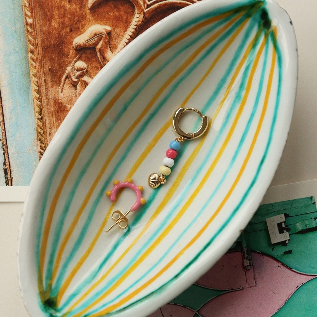 LULU Copenhagen Color Hoop Dot 1 stk Hoops Rose - Sunflower